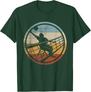 Retro Vintage Volleyballer Design Chair Volleyball T-Shirt - T-Shirt | Forest