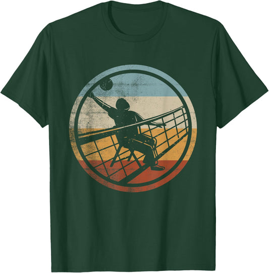 Retro Vintage Volleyballer Design Chair Volleyball T-Shirt - T-Shirt | Forest
