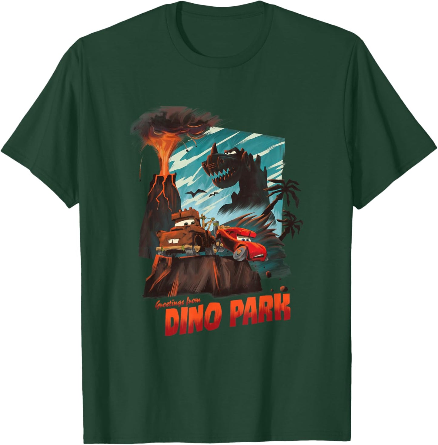 Disney Pixar Cars on the Road Greetings from Dino Park T-Shirt - T-Shirt | Forest
