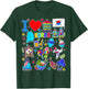 Korean hand drawn landmarks, South Korea map, Culture icons T-Shirt - T-Shirt | Forest