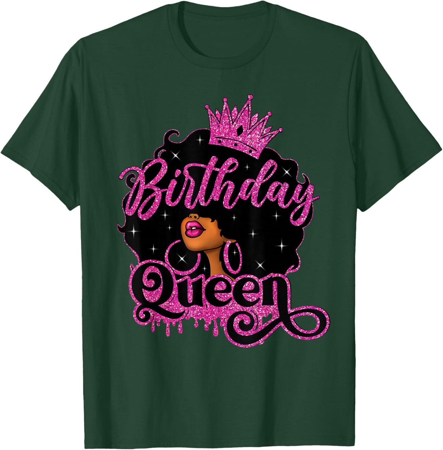 African American Black Queen Birthday Afro Women Girls T-Shirt - T-Shirt | Forest