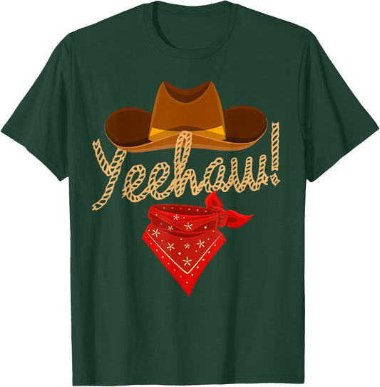 Yeehaw Western Country Howdy Southern Cowboy Yee Haw Vintage T-Shirt - T-Shirt | Forest