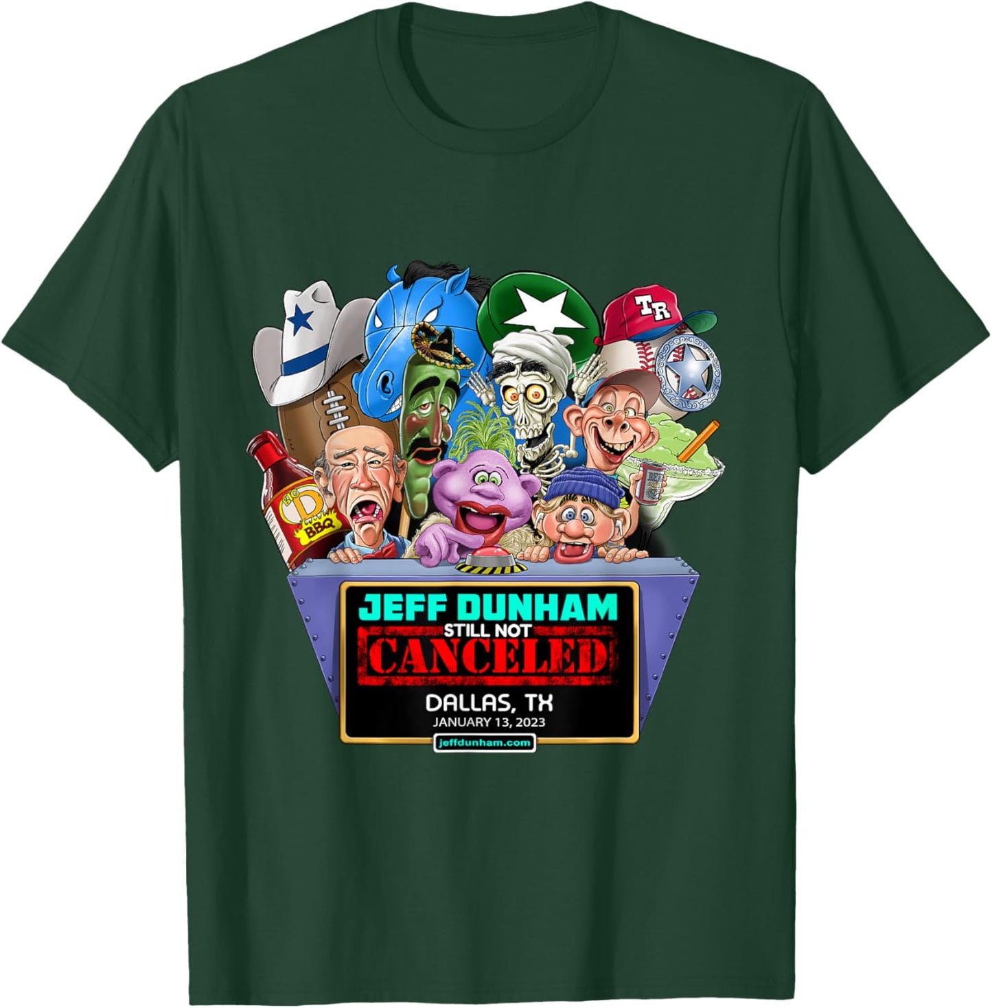 Jeff Dunham Dallas, TX (2023) T-Shirt - T-Shirt | Forest