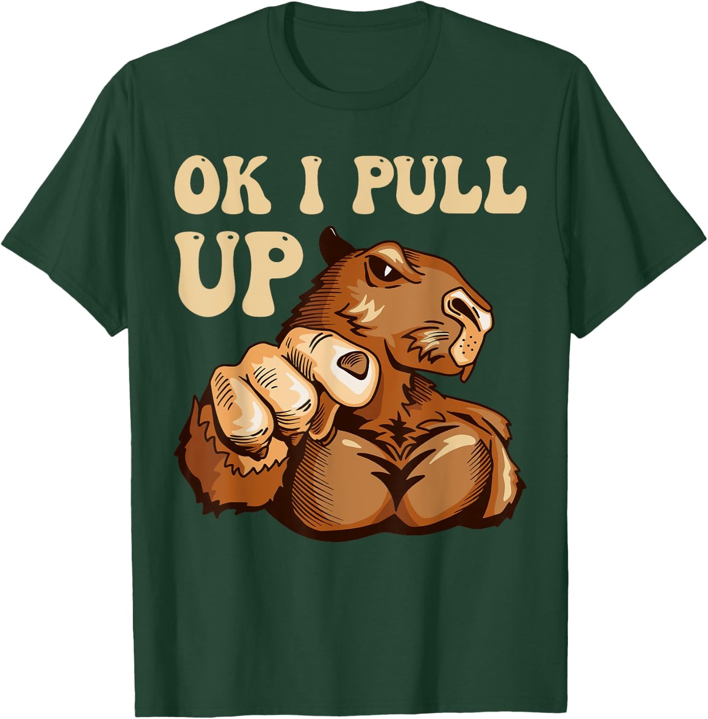 Muscular Gym Capybara Funny T-Shirt - T-Shirt | Forest