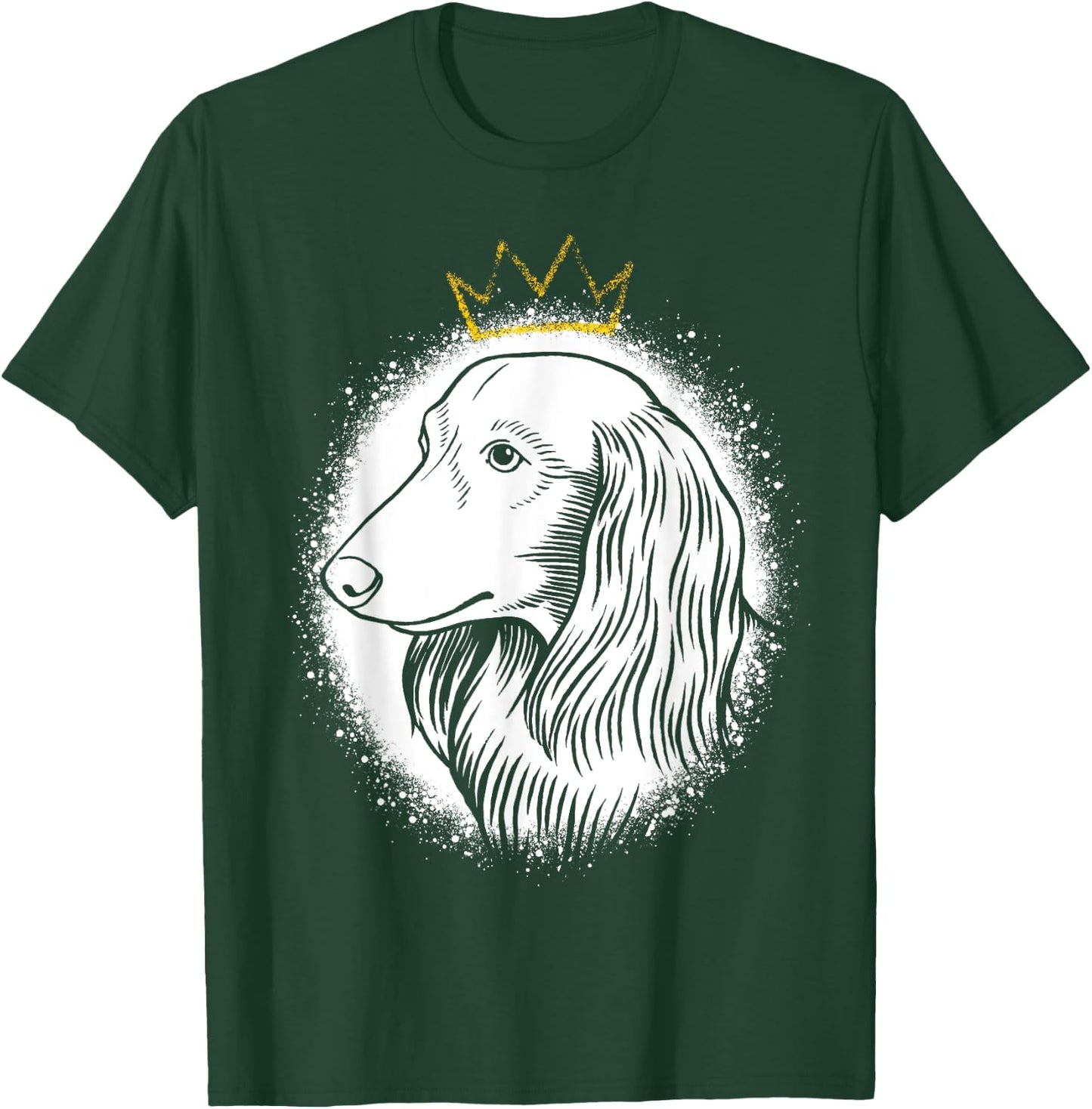 Longhaired Dachshund with Crown T-Shirt - T-Shirt | Forest