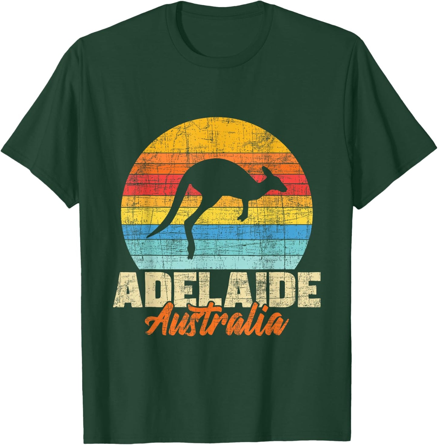 Adelaide Australia - Retro Vintage Kangaroo 70s 80s Animal T-Shirt - T-Shirt | Forest