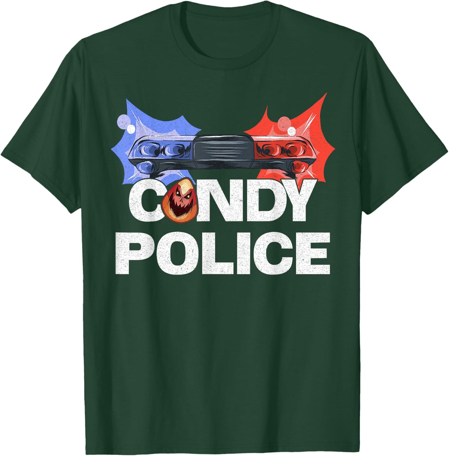 Funny Halloween Gifts Candy Police Costume T-Shirt - T-Shirt | Forest