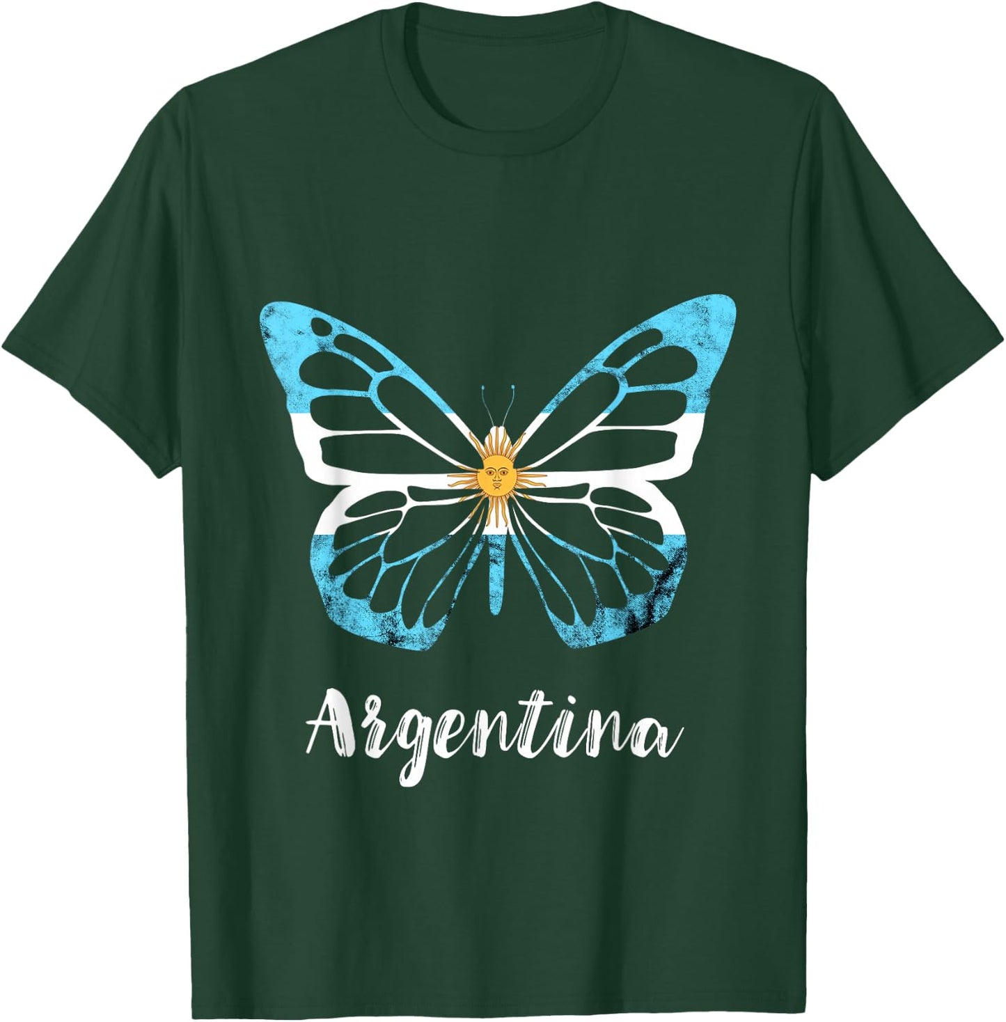 Sun Of May Butterfly Argentina Buenos Aires Argentinian Flag T-Shirt - T-Shirt | Forest