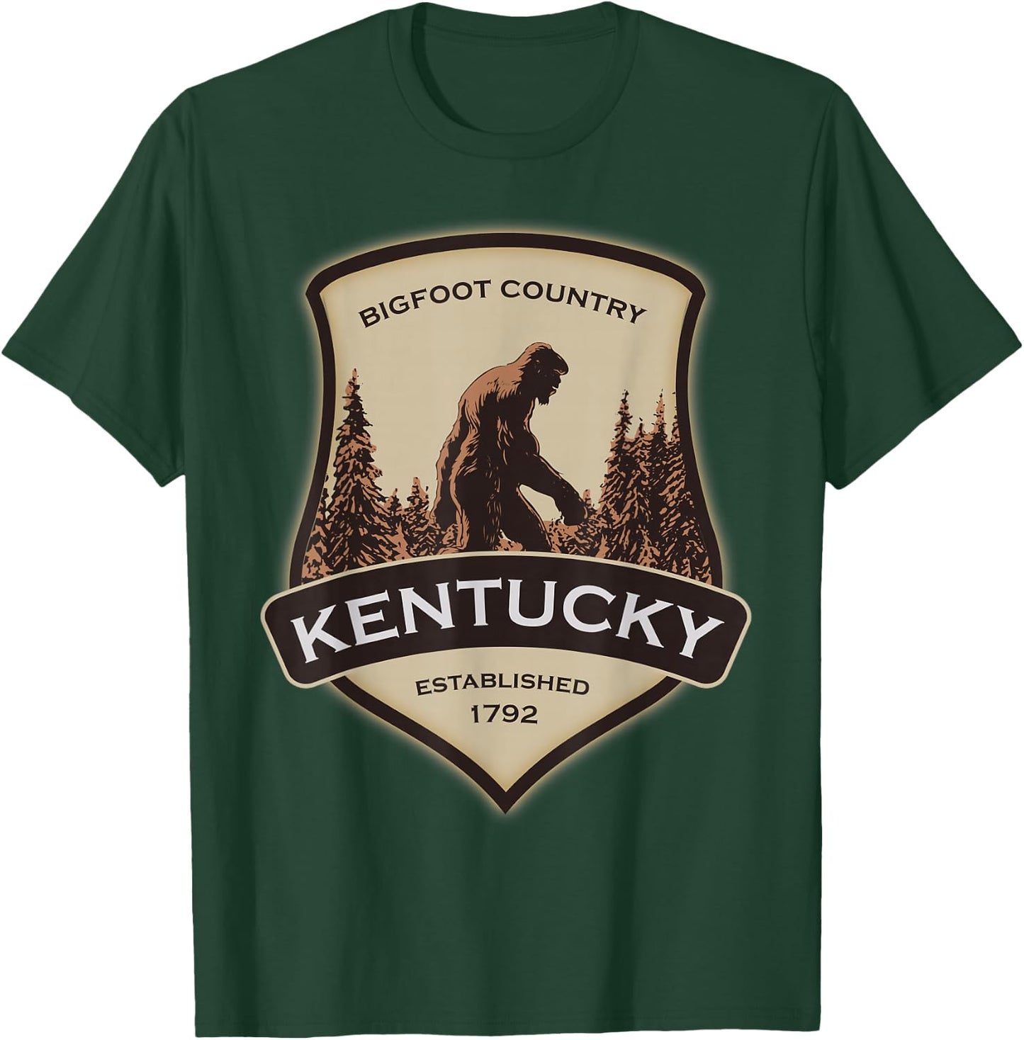 Kentucky with a Bigfoot, or a Sasquatch T-Shirt - T-Shirt | Forest