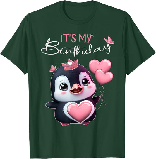 Birthday Shirt Penguin - It’s my Birthday and Girl T-Shirt - T-Shirt | Forest
