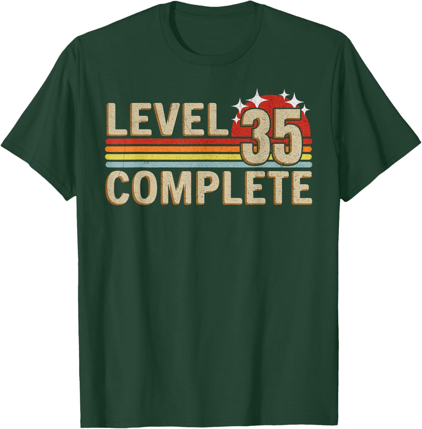 Level 35 Complete Gaming Vintage 35 Years Wedding T-Shirt - T-Shirt | Forest