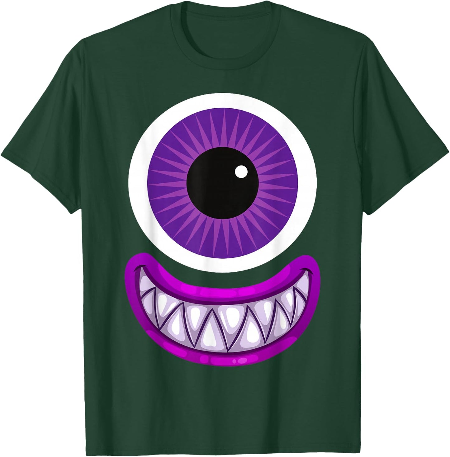 Purple Cute Monster Face Men's Women's Costume Halloween T-Shirt - T-Shirt | Forest