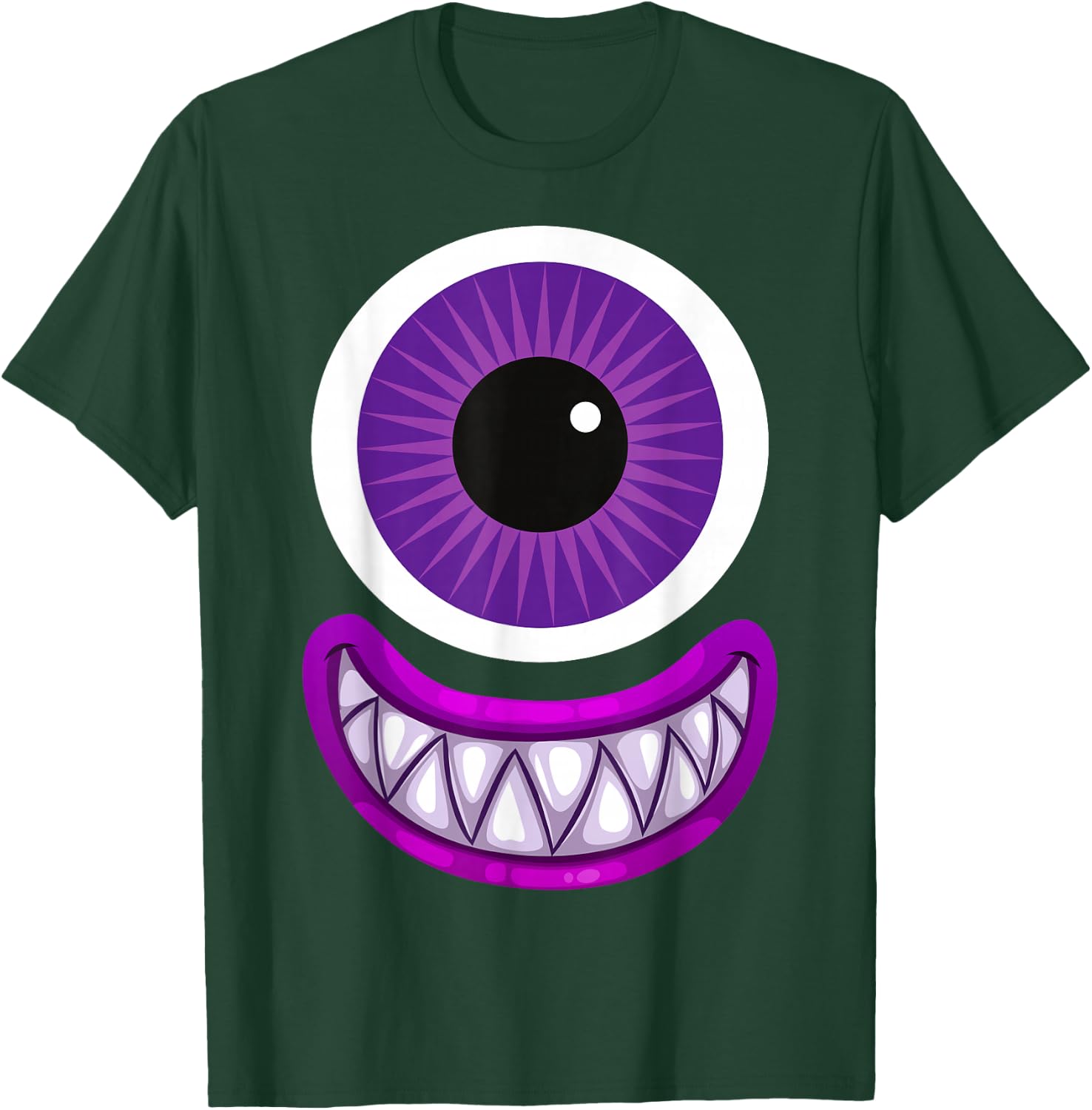 Purple Cute Monster Face Men's Women's Costume Halloween T-Shirt - T-Shirt | Forest
