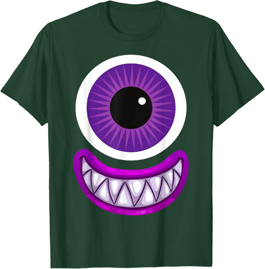Purple Cute Monster Face Men's Women's Costume Halloween T-Shirt - T-Shirt | Forest