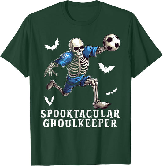 Soccer Skeleton Halloween Soccer Player Halloween Goalkeeper T-Shirt - T-Shirt | Forest