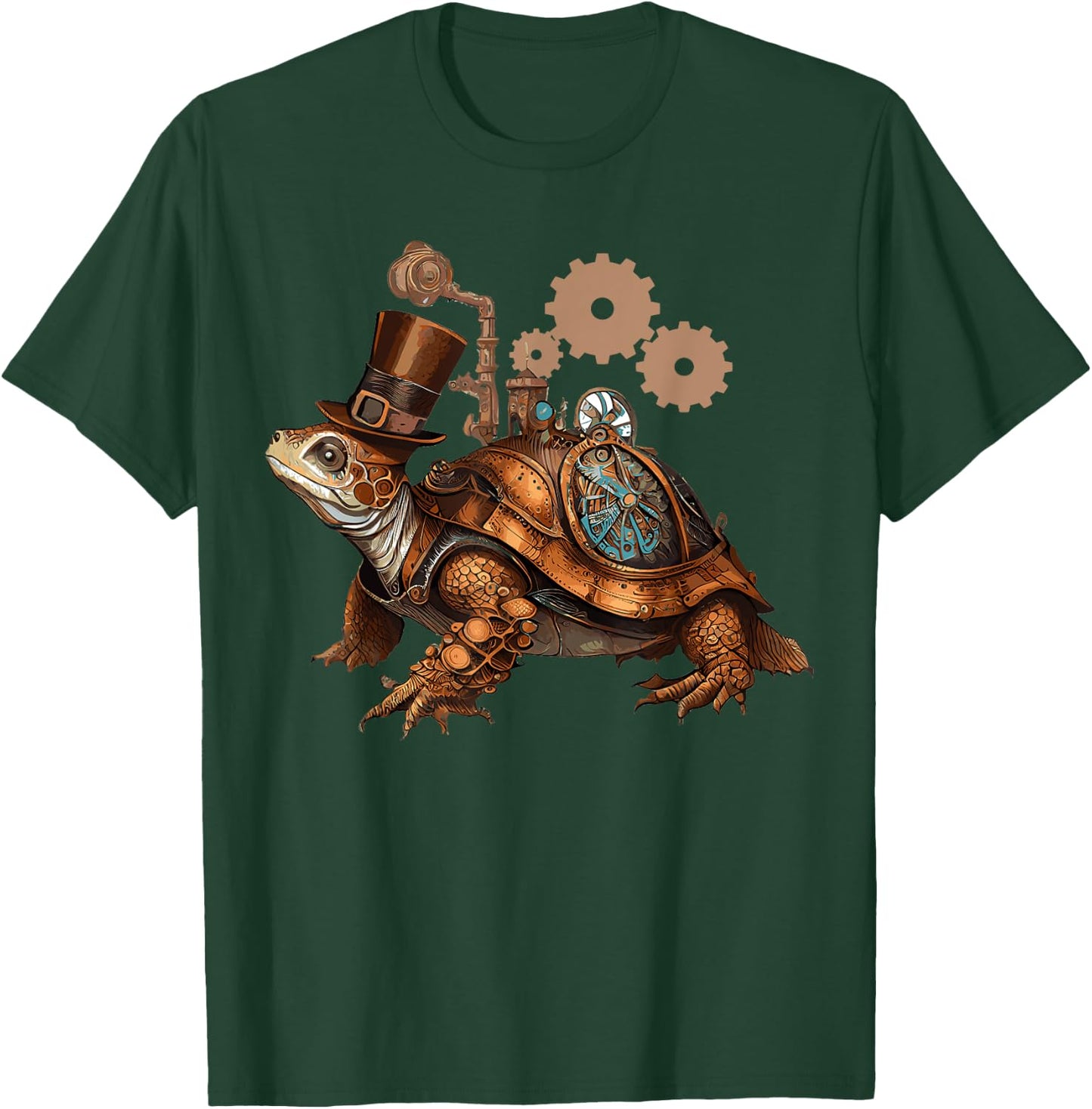 Steampunk Turtle Vintage Mechanical Gears Reptile Lovers T-Shirt - T-Shirt | Forest