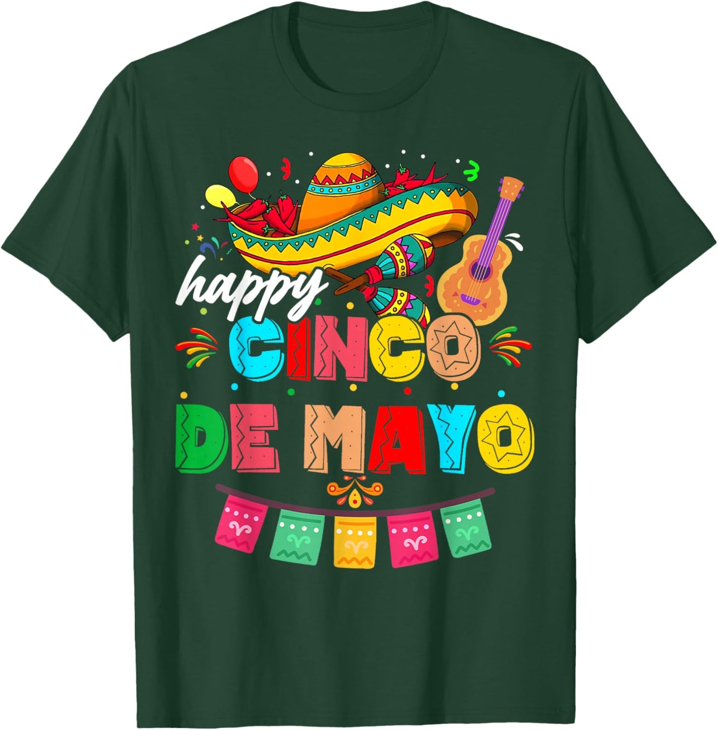 Happy 5 De Mayo Lets Fiesta Viva Mexico Cinco De Mayo Man T-Shirt - T-Shirt | Forest