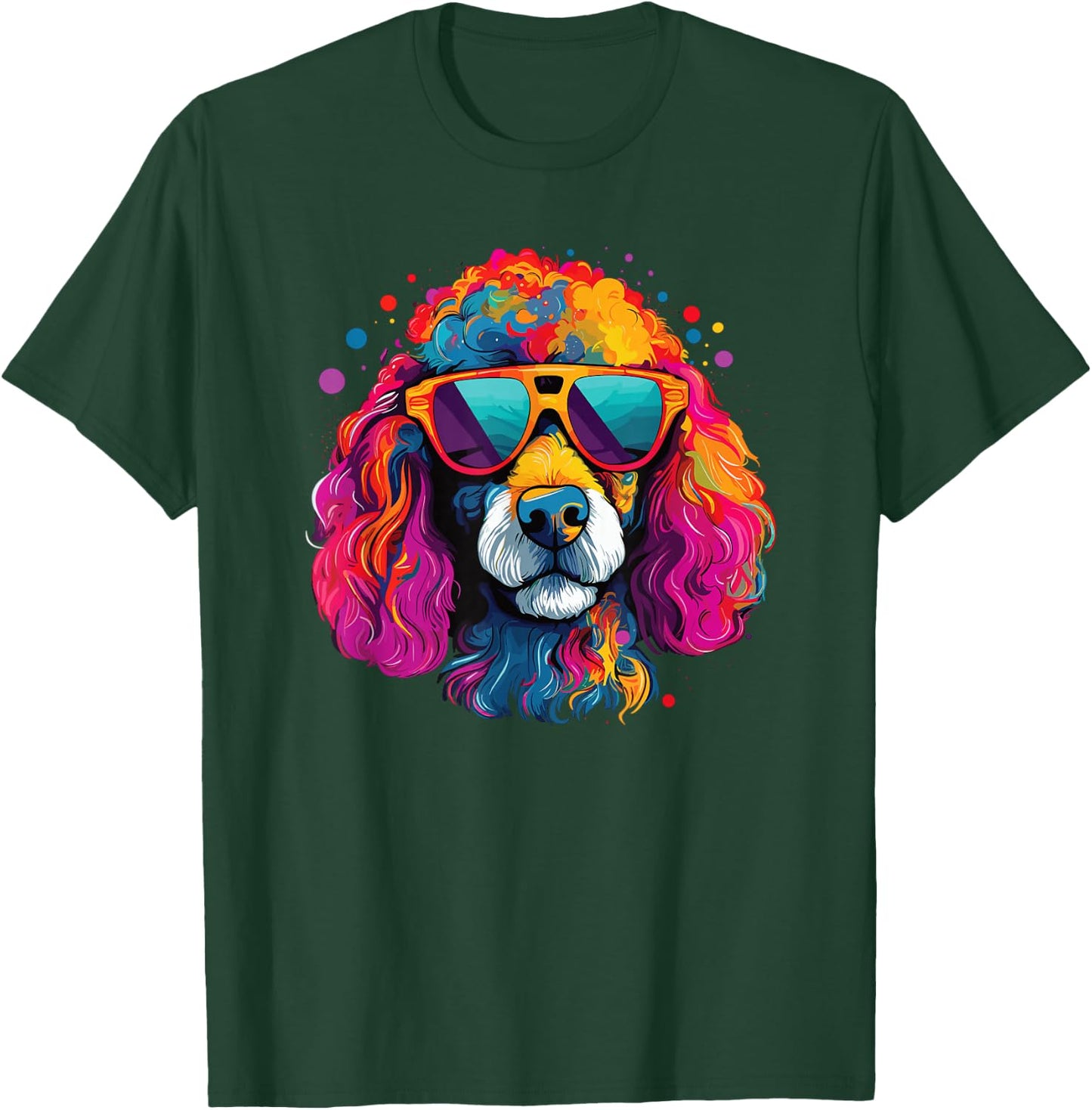 Watercolor Colorful Poodle Dogs T-Shirt - T-Shirt | Forest