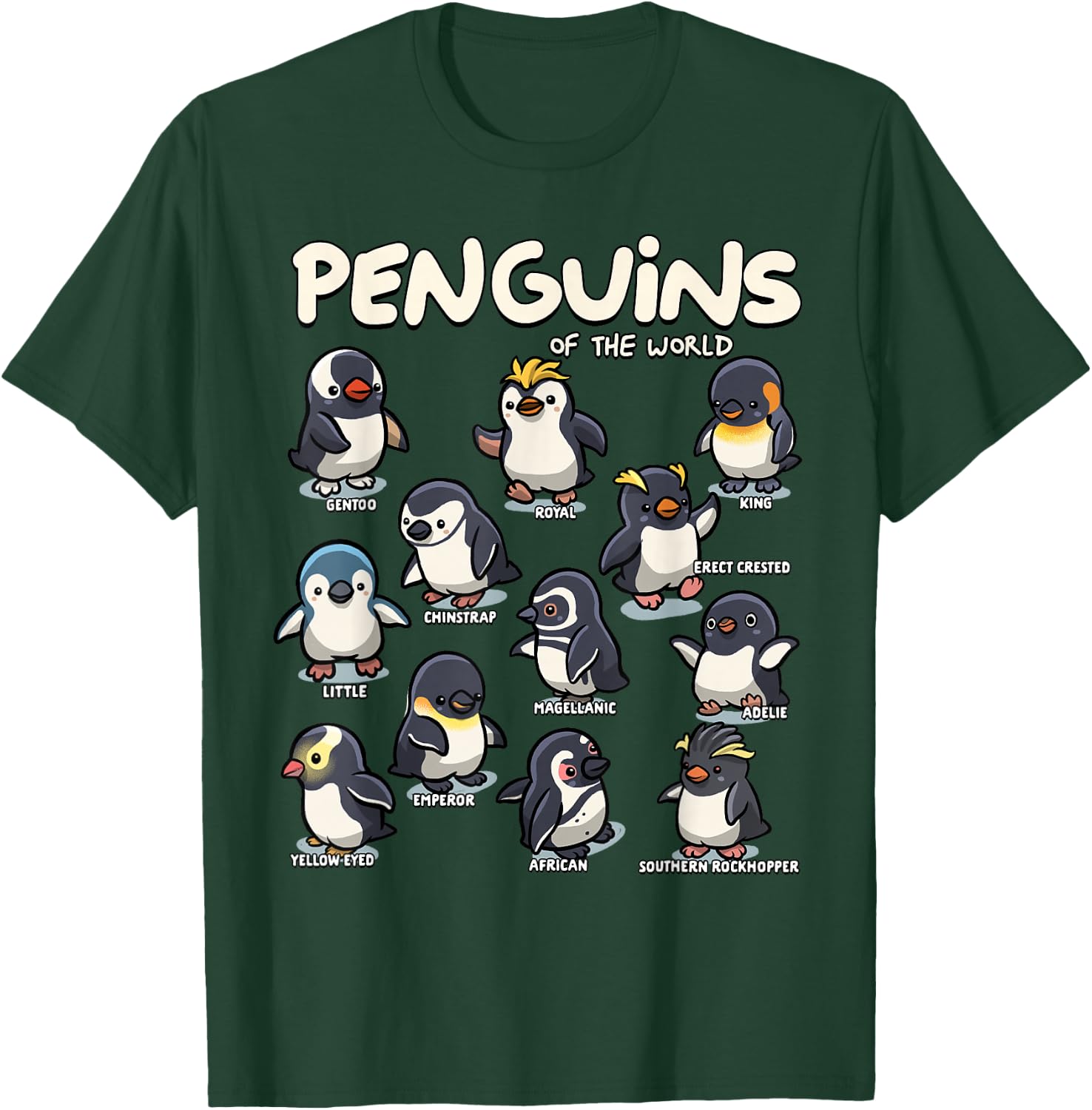 Penguin Penguins Animals of The World Penguin Lovers T-Shirt - T-Shirt | Forest