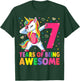 7 Years Old Unicorn Dabbing 7th Birthday Girl Unicorn Party T-Shirt - T-Shirt | Forest