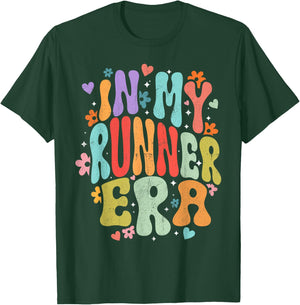 In My Runner Era Funny Marathon Running Lover Groovy T-Shirt - T-Shirt | Forest