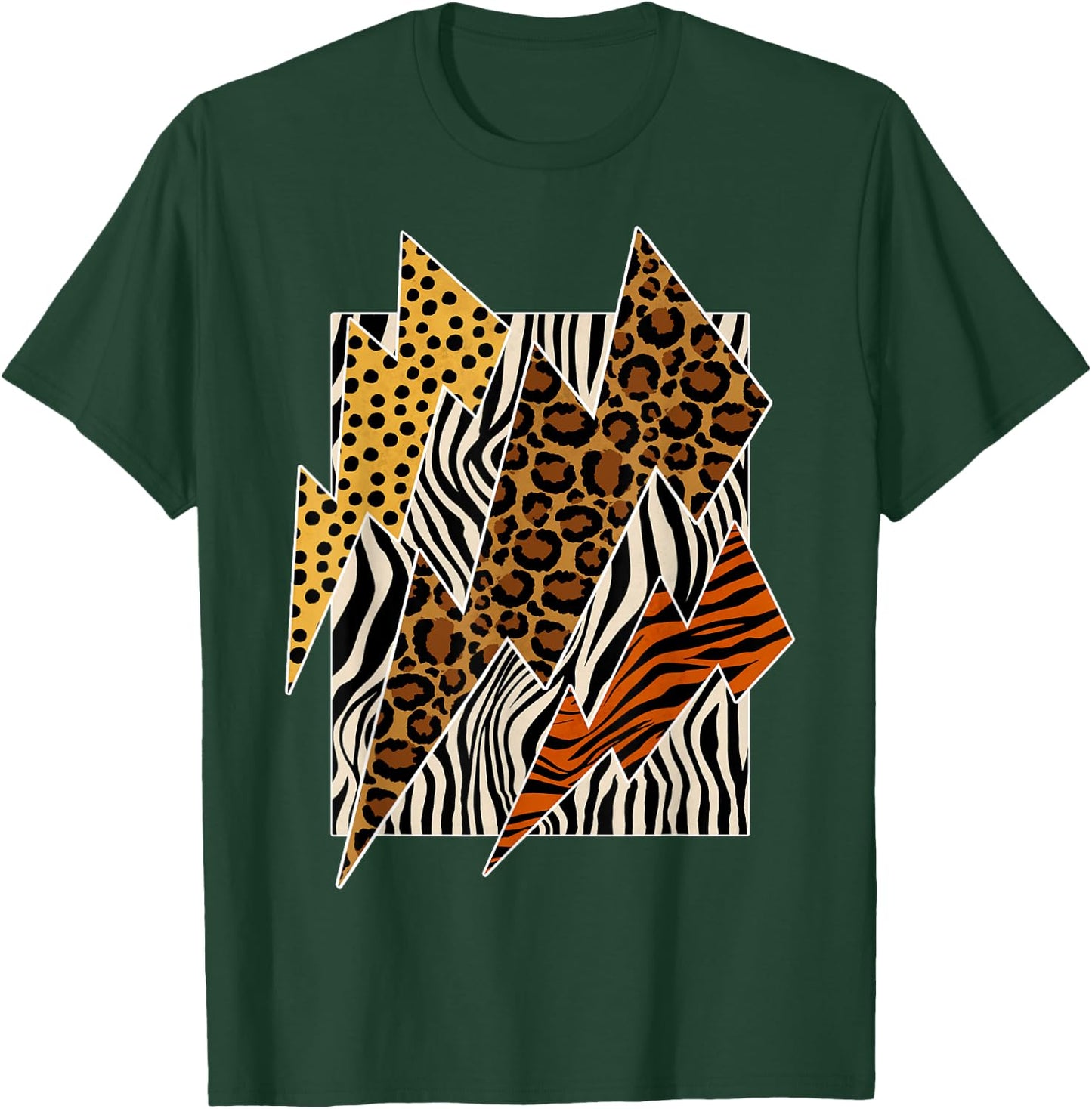 Tiger Leopard Cheetah Zebra Lightning Animal Print T-Shirt - T-Shirt | Forest