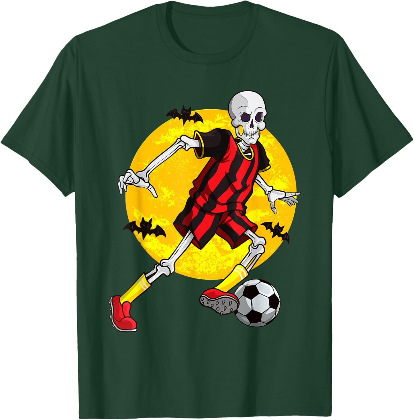 Soccer Skeleton Funny Halloween Costume Sports Player Fan T-Shirt - T-Shirt | Forest