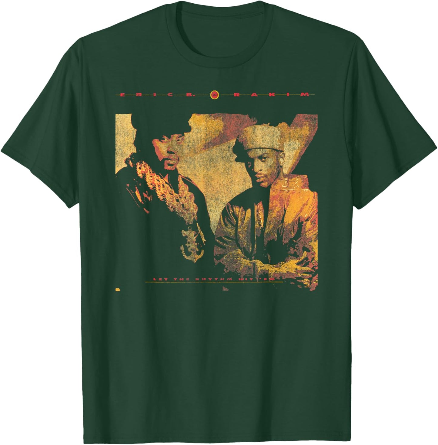 Eric B & Rakim – Let The Rhythm Portrait On Navy T-Shirt - T-Shirt | Forest