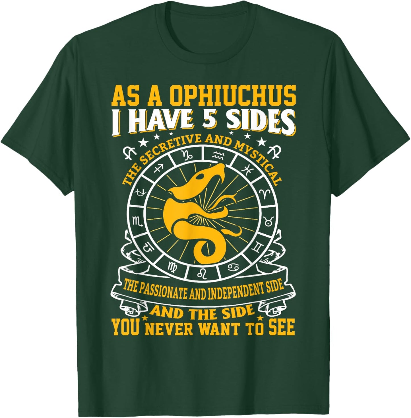 Fancy Ophiuchus November December Zodiac Design T-Shirt - T-Shirt | Forest