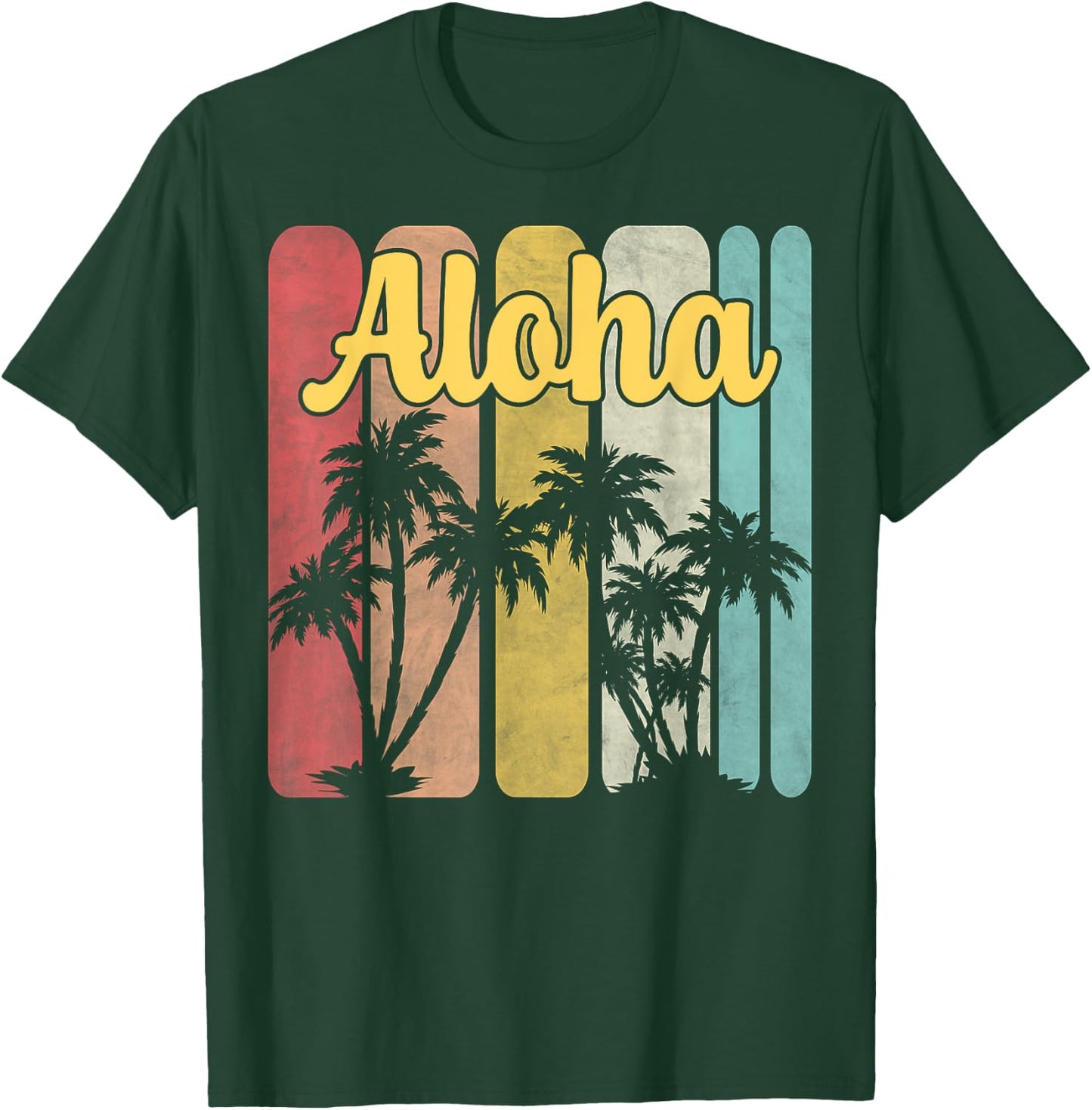 Aloha Hawaii Hawaiian Island Palm Tree Summer Tropical Beach Men Women Girls Kids T-Shirt - T-Shirt | Forest