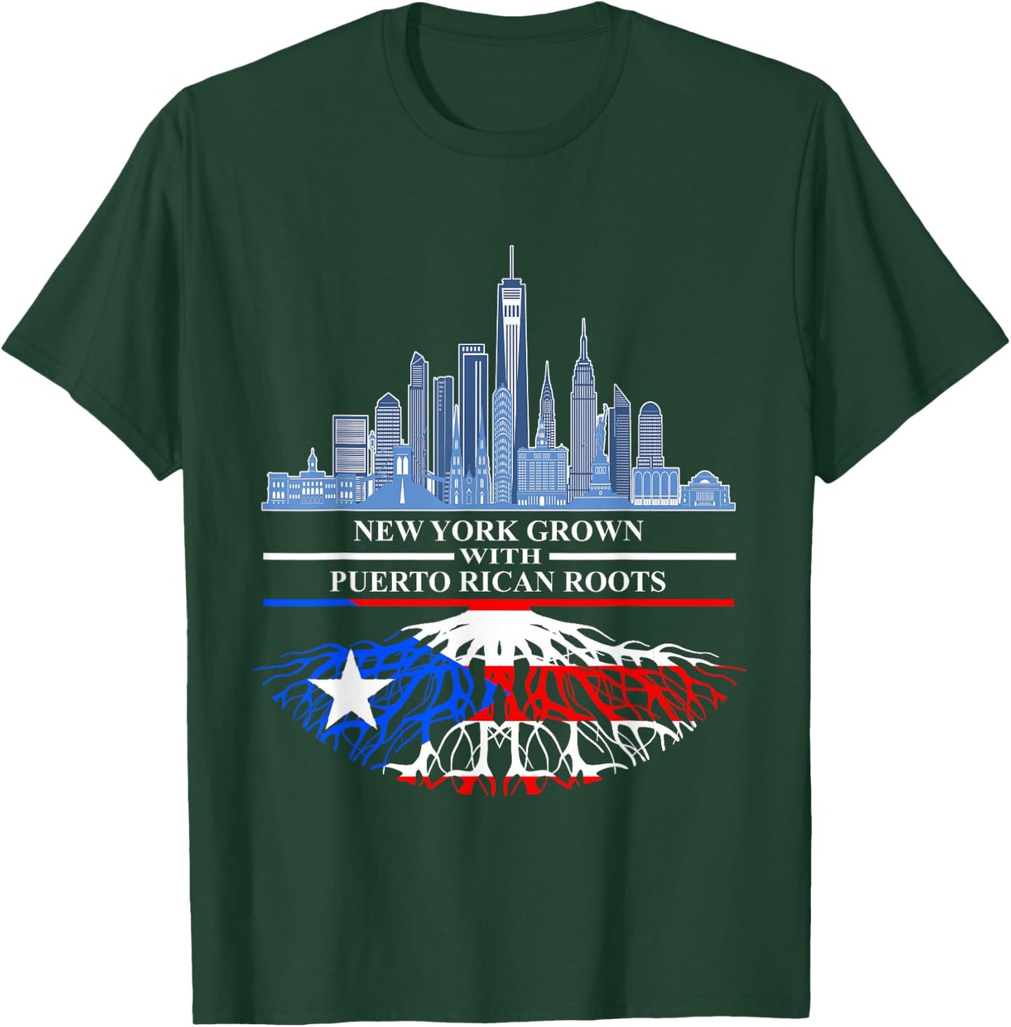 New Yorker Half Puerto Rican New York City Puerto Rico Flag T-Shirt - T-Shirt | Forest