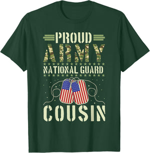 Proud Army National Guard Cousin USA Military Veterans Day T-Shirt - T-Shirt | Forest