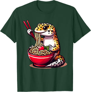 Gecko Anime Japanese Kawaii Ramen Reptile Leopard Gecko T-Shirt - T-Shirt | Forest