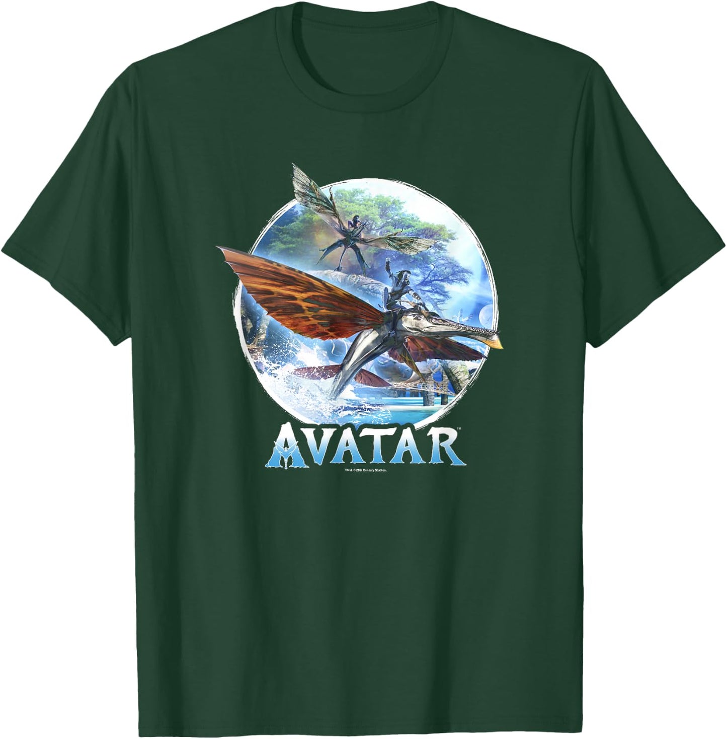 Avatar: The Way of Water Banshee Flight Water Circle T-Shirt - T-Shirt | Forest
