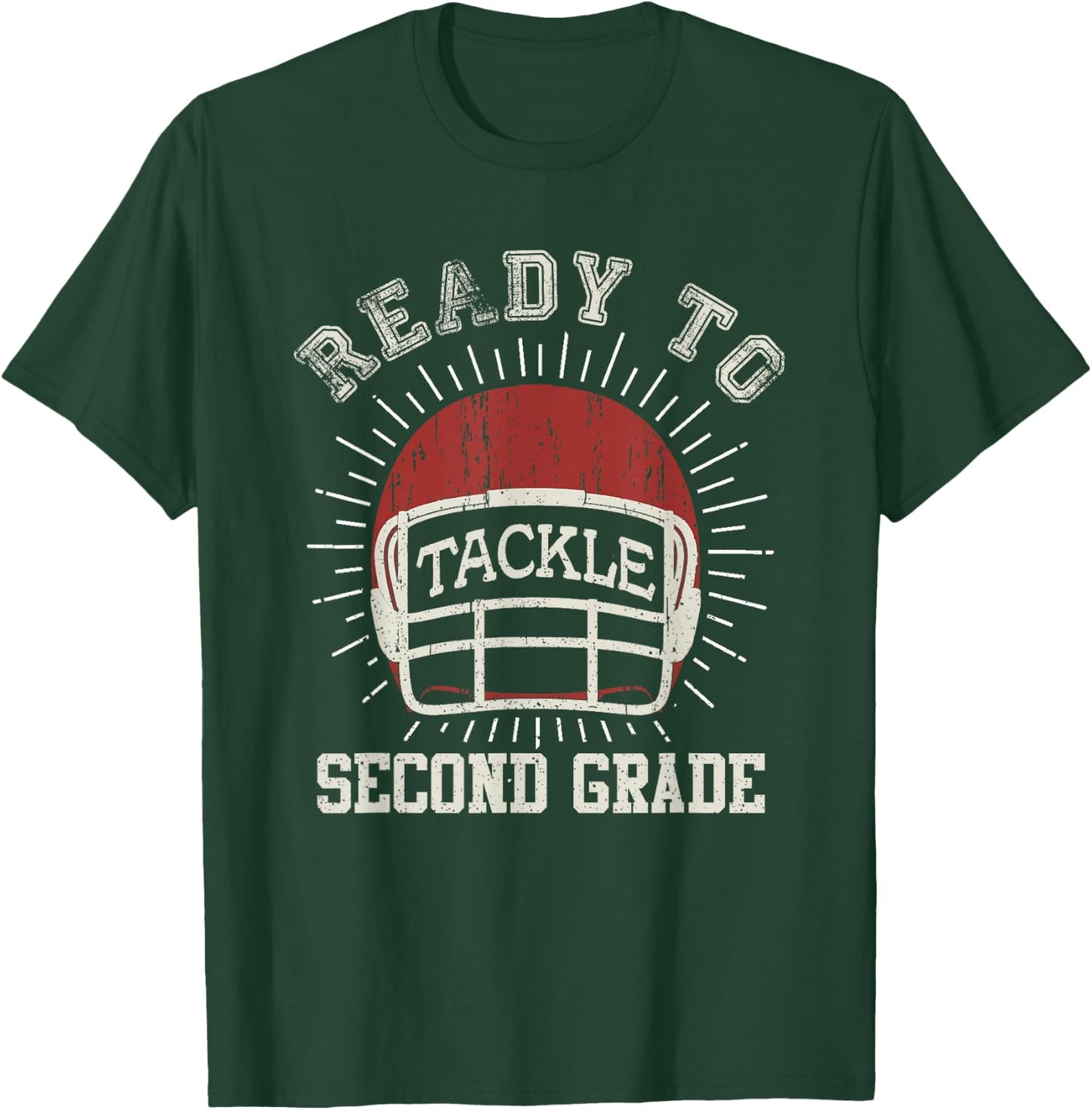 Ready To Tackle 2nd Grade Back To School Football T-Shirt - T-Shirt | Forest