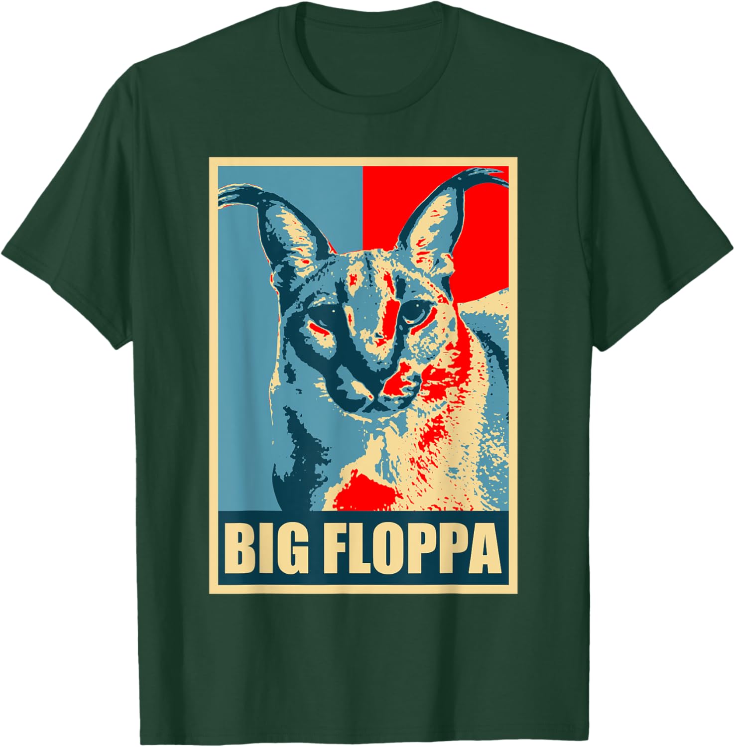 Big Floppa Caracal Cat Meme T-Shirt - T-Shirt | Forest