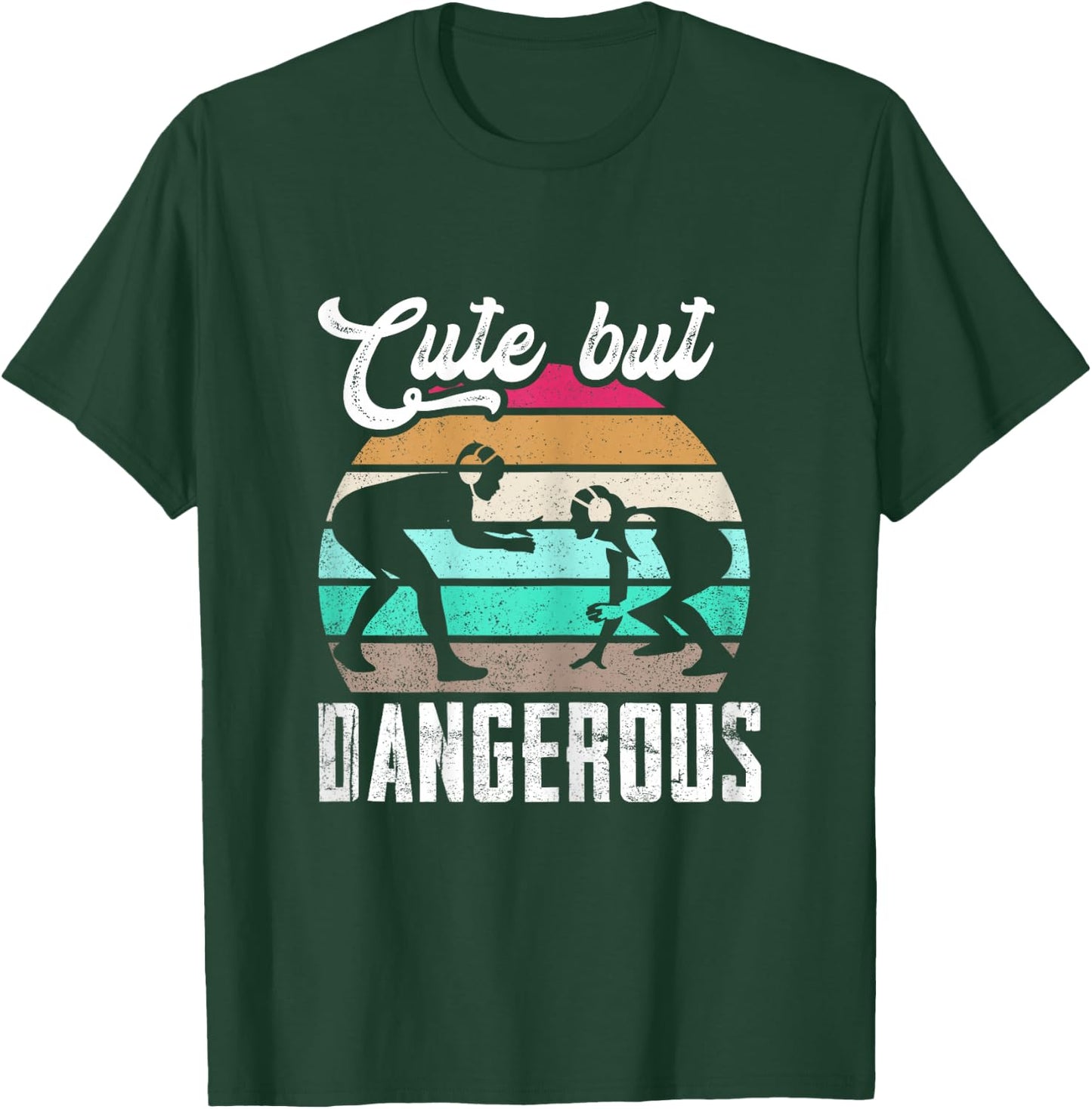 Cute But Dangerous Girls Wrestling Women Teen Girls T-Shirt - T-Shirt | Forest