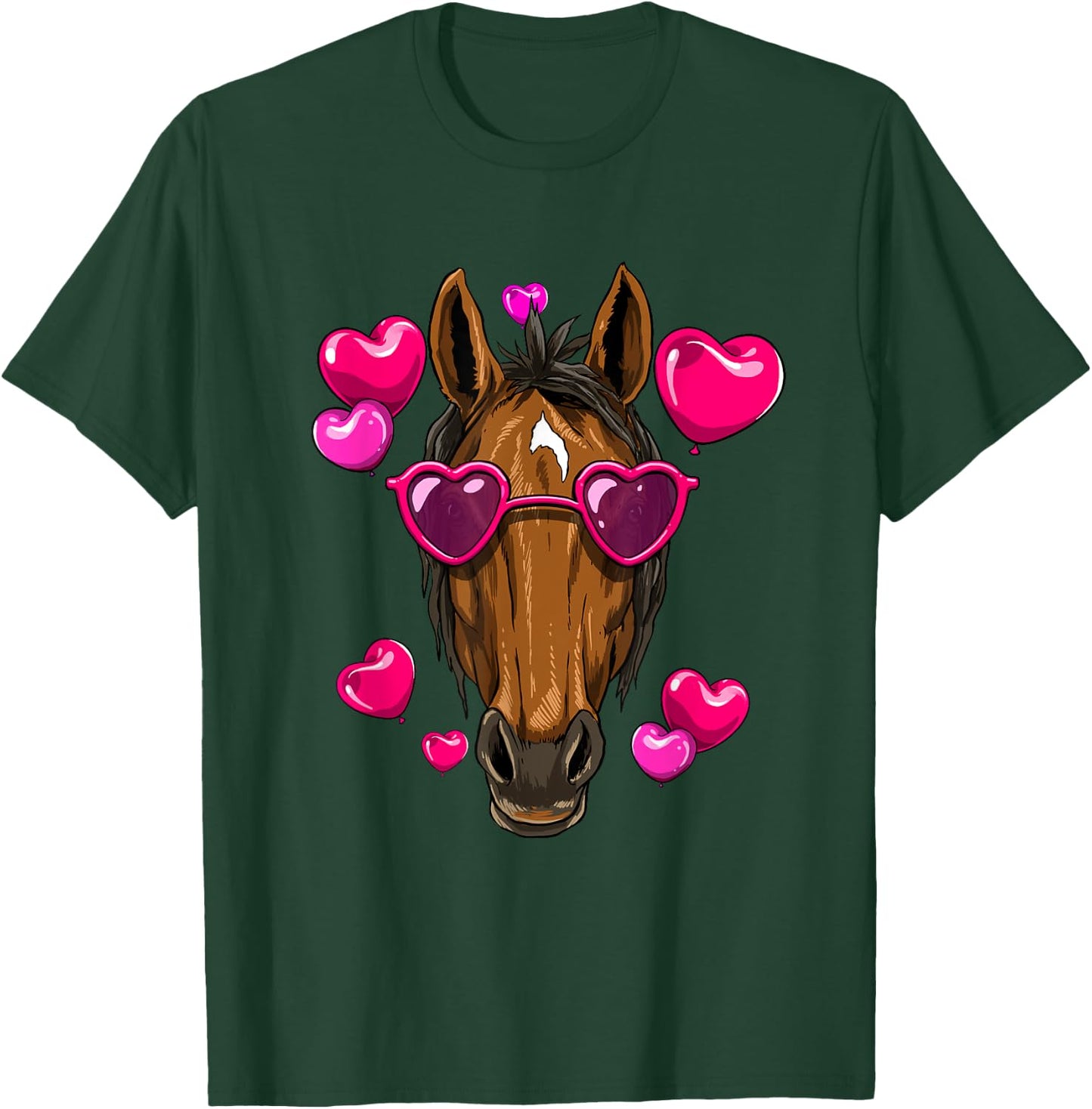 Horse Valentines Day Heart Love Couples Horse Lover Cowboy T-Shirt - T-Shirt | Forest