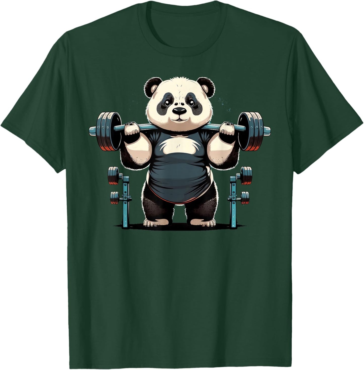 Panda Weightlifting Funny Fitness Gym Panda T-Shirt - T-Shirt | Forest