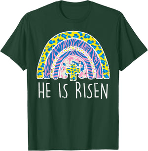 Easter He Is Risen Jesus Religious Christian Women Girls Kid T-Shirt - T-Shirt | Forest
