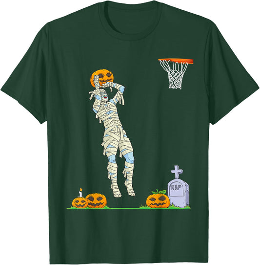 Funny Mummy Basketball Halloween Pumpkin T-Shirt - T-Shirt | Forest