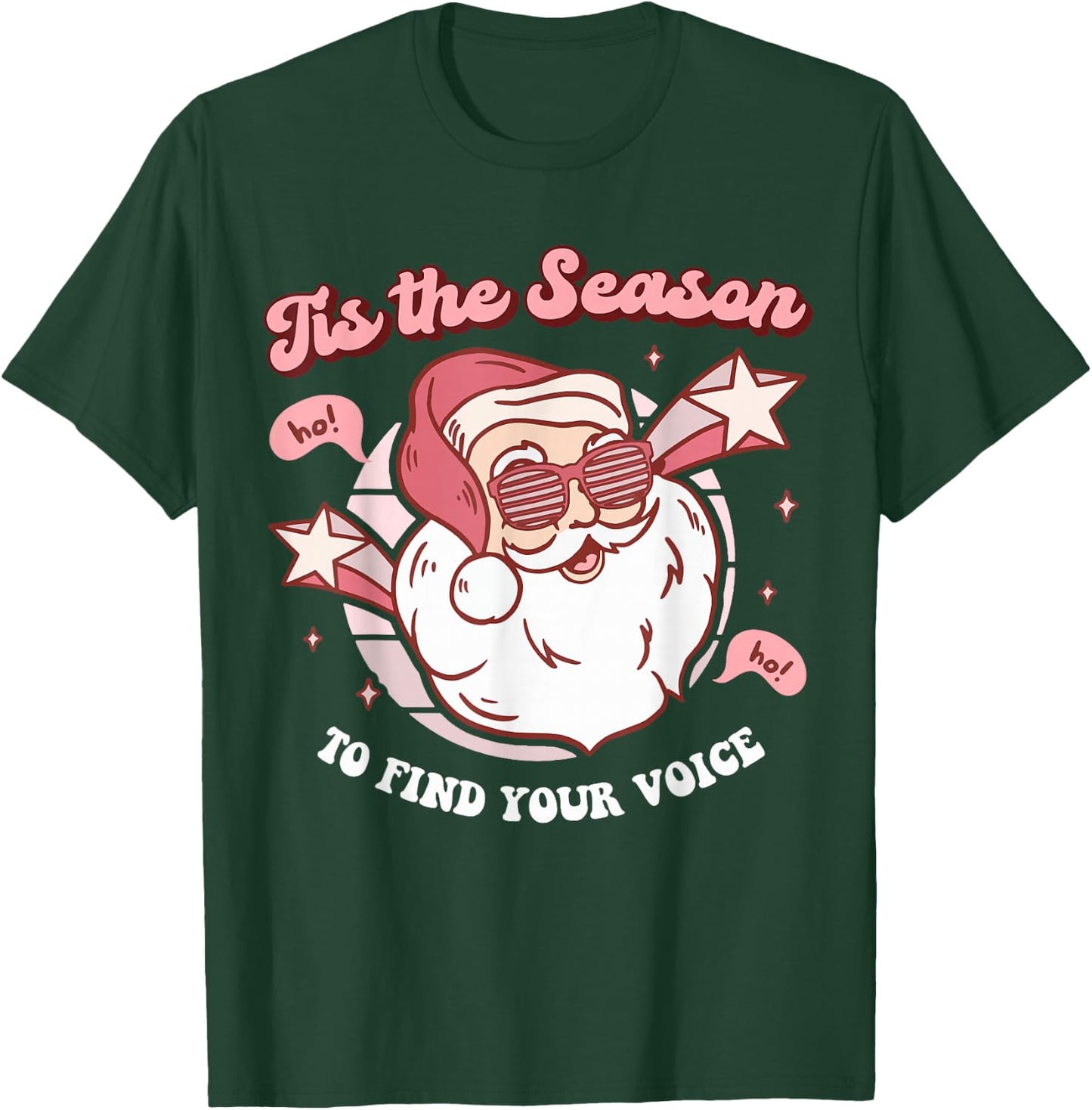 Speech Language Therapy Christmas Retro SLP Santa Therapist T-Shirt - T-Shirt | Forest