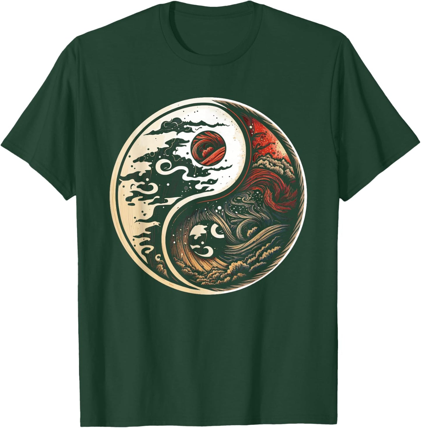 Balance and Harmony: Yin Yang Symbol, Nature Lover T-Shirt - T-Shirt | Forest