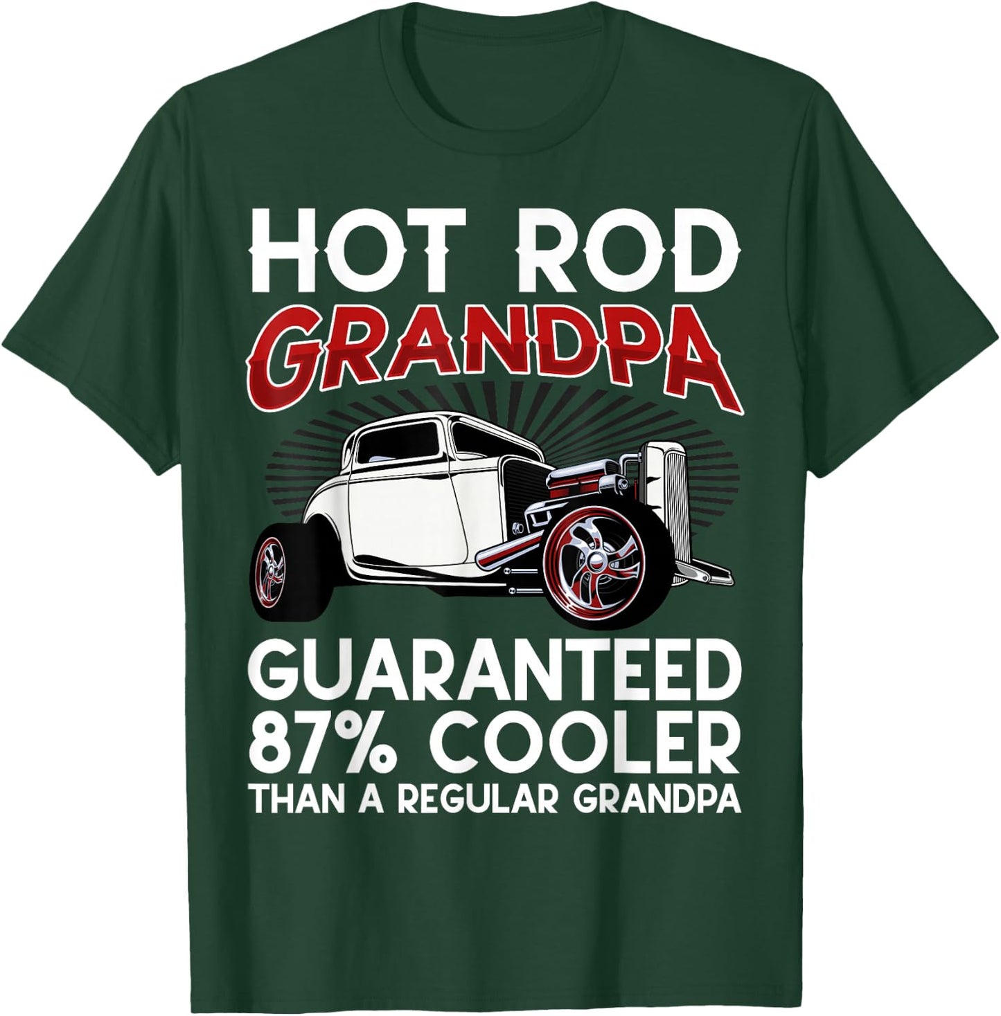Vintage Hot Rod Grandpa Modified Car Garage Mechanic Hotrod T-Shirt - T-Shirt | Forest