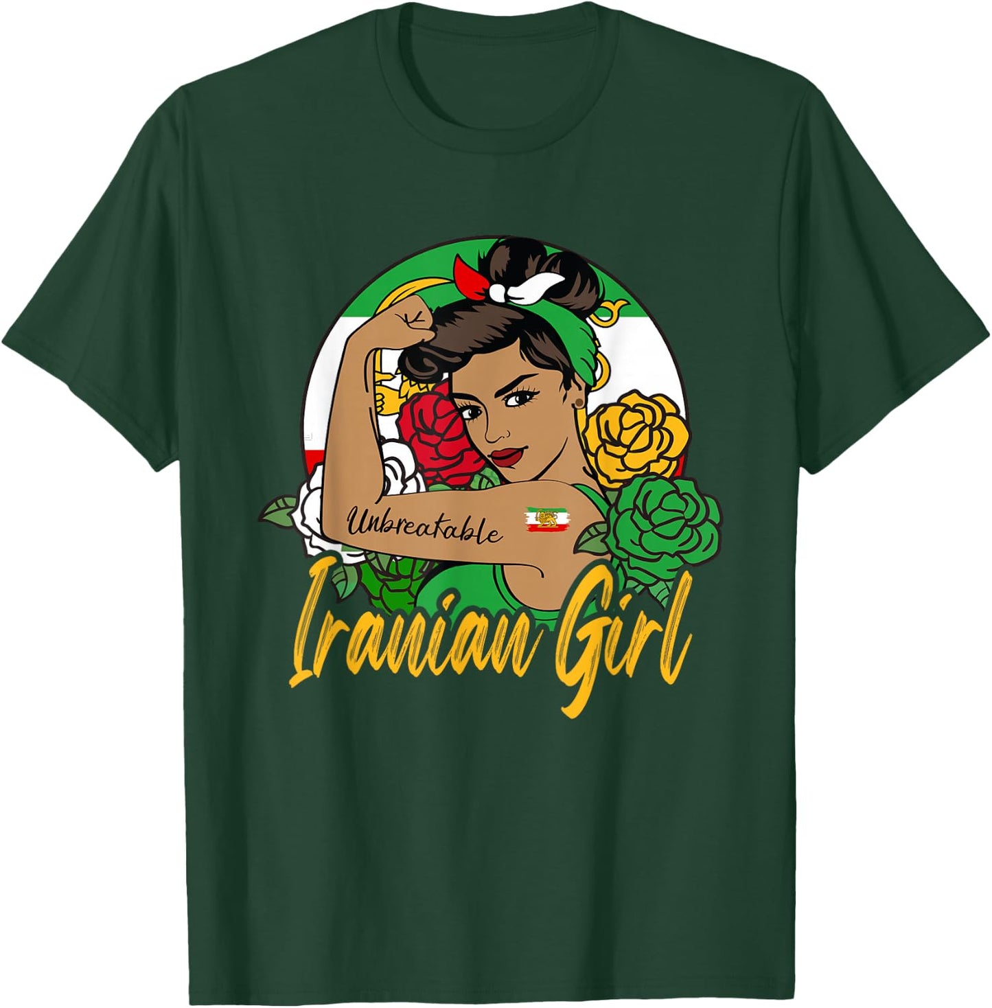 Iran Iranian For Girl Flag Lion Persian T-Shirt - T-Shirt | Forest
