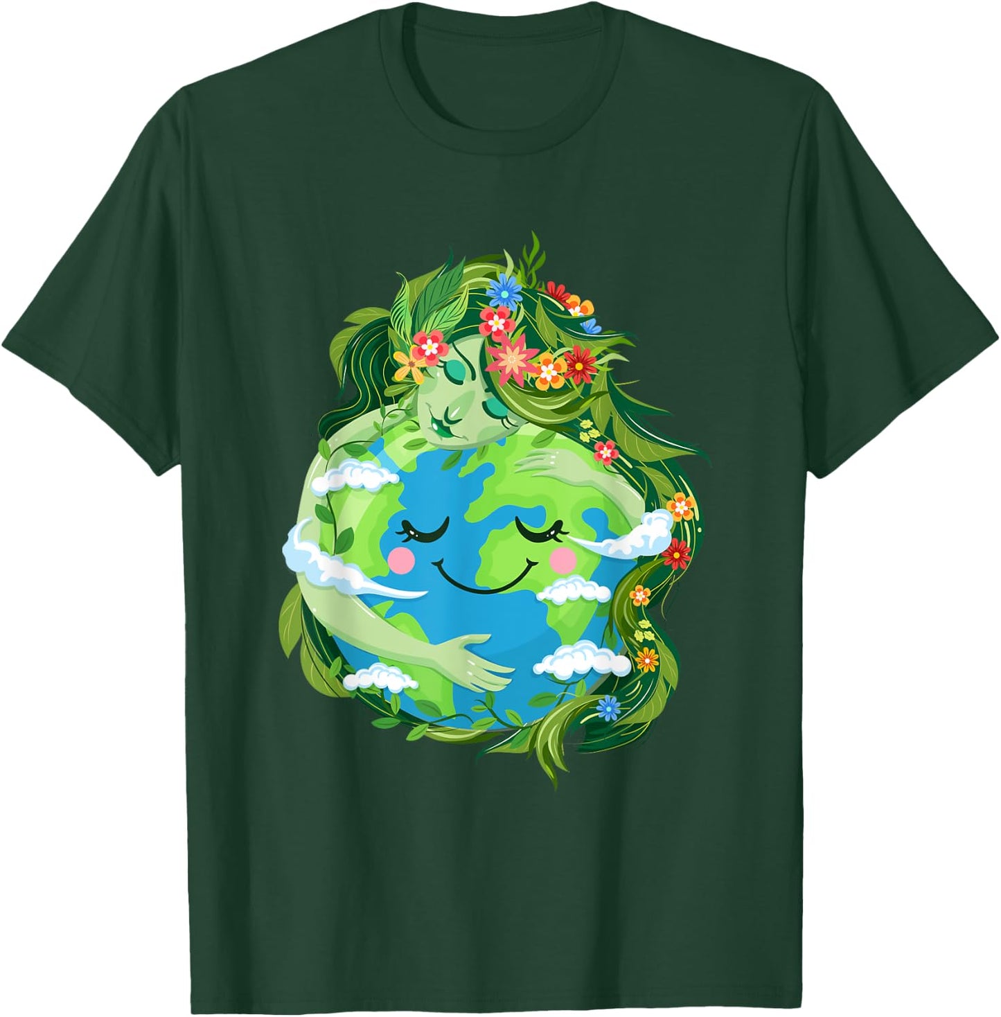 Cute Green Mother Gaia Save Our Planet Earth Day Women Girl T-Shirt - T-Shirt | Forest