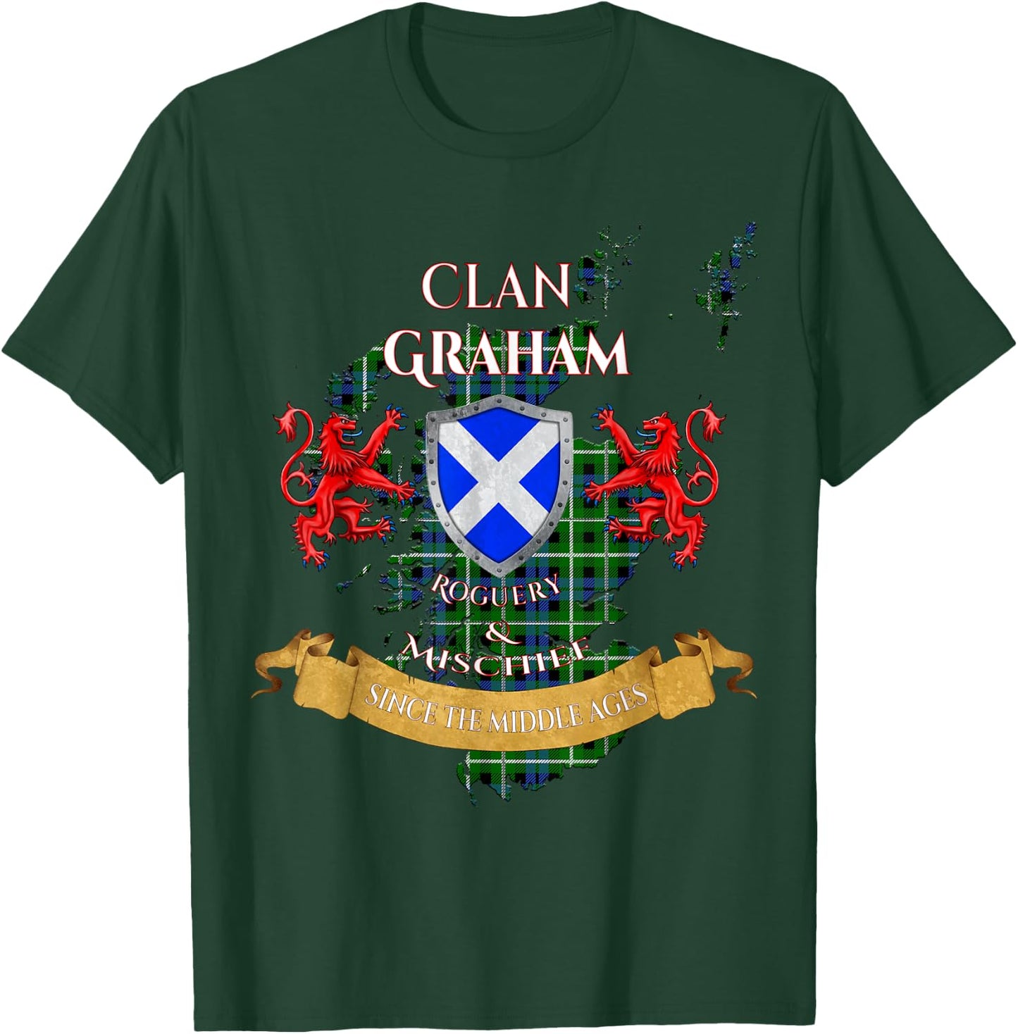 Graham Scottish Family Clan Middle Ages Mischief T-Shirt - T-Shirt | Forest
