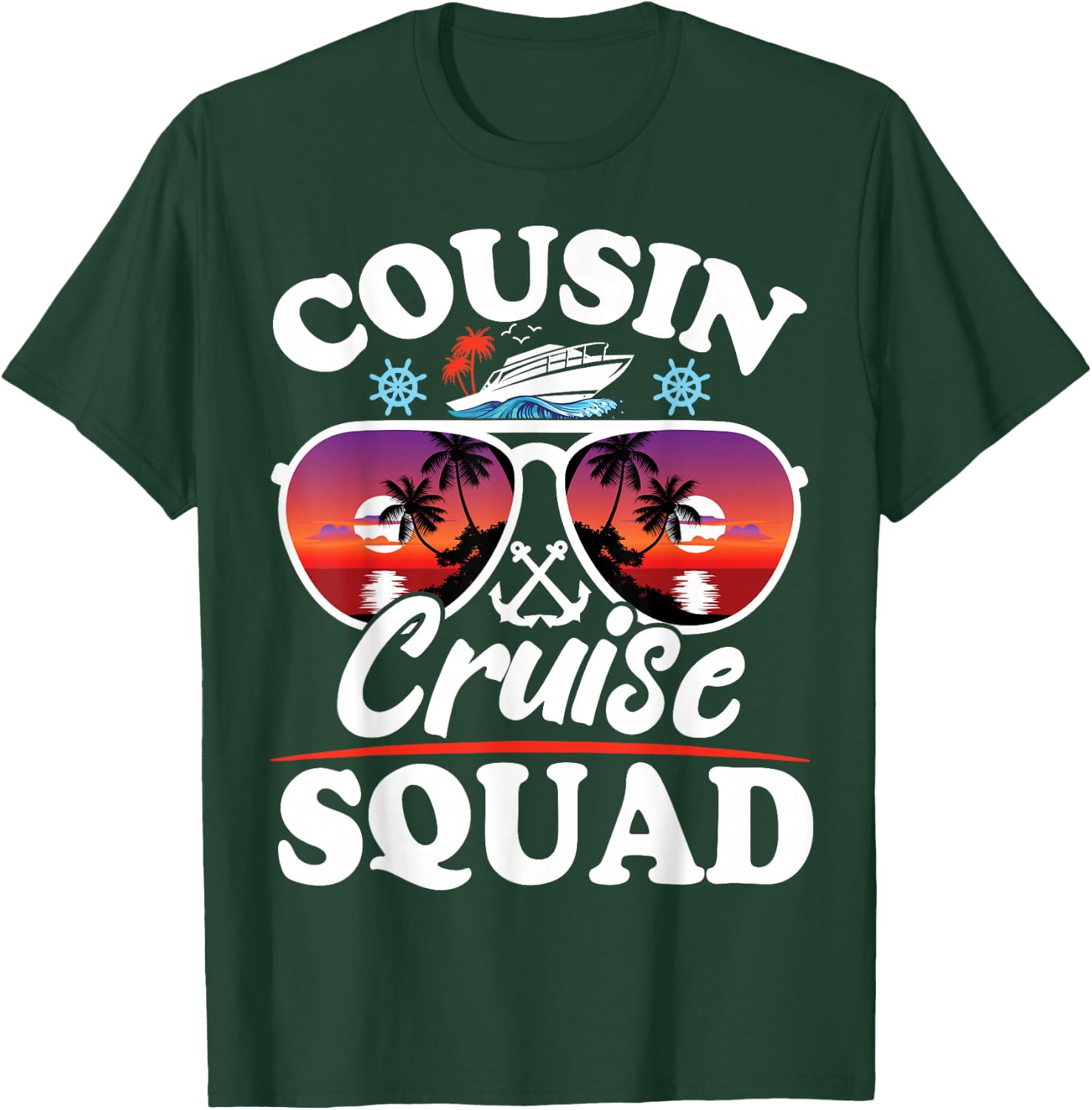 Cousin Cruise Squad 2025 Cruise Ship Party Group Vacation T-Shirt - T-Shirt | Forest