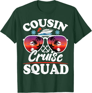 Cousin Cruise Squad 2025 Cruise Ship Party Group Vacation T-Shirt - T-Shirt | Forest
