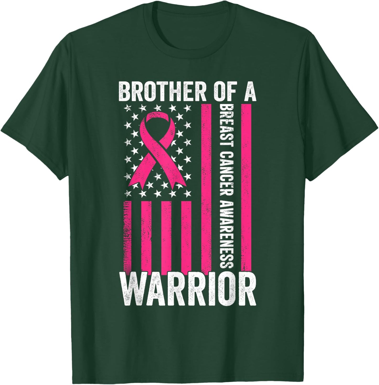 Brother Of A Warrior Breast Cancer Awareness Support Squads T-Shirt - T-Shirt | Forest